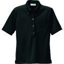 アイトス レディース半袖ニットボタンダウンシャツ ブラック 4L AZ8612070104L