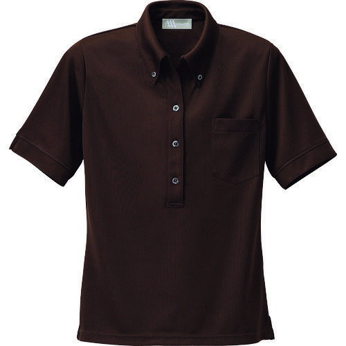 アイトス レディース半袖ニットボタンダウンシャツ ブラウン 3L AZ8612070223L