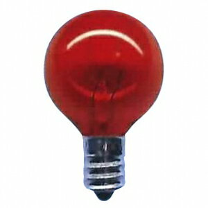 アサヒ 透明カラー球 G30 110V5W 口金:E12 透明レッド G30E12110V-5W(CR)