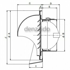 バクマ工業 丸型フード付換気口 水切り付 開口部:大 防火ダンパー付 アミ付 ステンレス製 クリアー 150φ用 KBD-150MVL-A