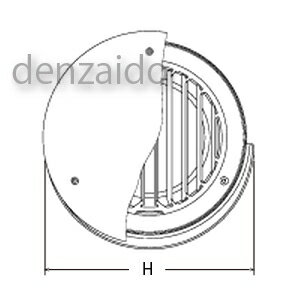 バクマ工業 丸型防風板付縦ガラリ換気口 ルーバー脱着式 水切り付 低圧損 アミ付 取付穴付 ステンレス製 シルバーメタリック 125φ用 KW-125T-A5-SL