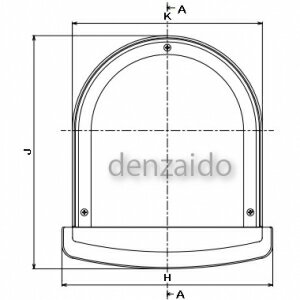 バクマ工業 U型フード付換気口 フード・メッシュ脱着式 防火ダンパー付 水切り付 アミ付 取付穴付 ステンレス製 シルバーメタリック 200φ用 ND-200SUV2BL-A5