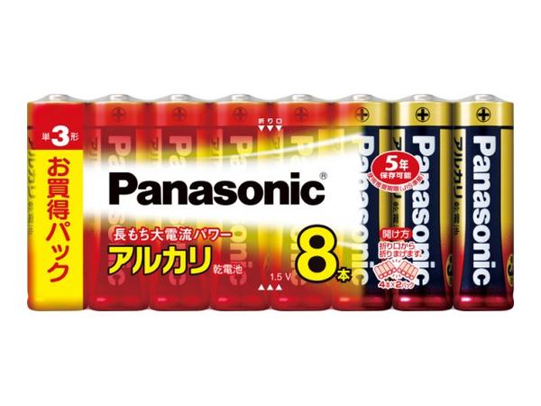 パナソニック アルカリ乾電池 単3形 8個シュリンクパック LR6XJ8SW