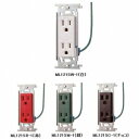 明工社 ML接地ダブルコンセント 接地リード線付 15A 125V チョコ ML1215C-1(3)