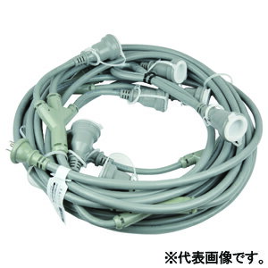 長谷川製作所 縦引用照明・電源ケーブル 分岐ケーブル 防水コネクター8個 全長23.6m 吊り下げ用フック付 ESY-2EW-8
