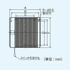 パナソニック 浴室用換気扇 同時給排形 プロペラファン 埋込寸法:250mm角 FY-20BAA2