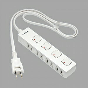 パナソニック ザ タップZ 4コ口 1mコード付 ホワイト ランプレス個別スイッチ付 WHS2514WP