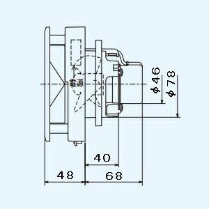 三菱 小口径パイプ用ファン VU管専用 インテリアパネル 接続パイプ:φ75mm 24時間換気機能付 居室・トイレ・洗面所用 V-07PXLD2