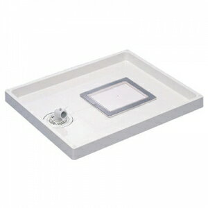 三栄水栓製作所 洗濯機パン 点検口付 トラップなし 寸法:800×640mm アイボリーホワイト H542-800