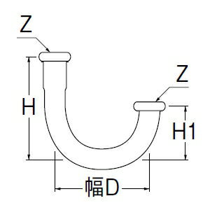 三栄水栓製作所 幅広U管 洗面所用 金属製SトラップおよびPトラップ用 パイプ径:38mm 幅:180mm H70-670-38X180 2