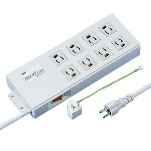 サンワサプライ 抜け止めタップ 3P・8個口 BOX型 一括集中スイッチ・マグネット付 電源コード長:2m TAP-3803N