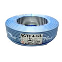 富士電線 ビニルキャブタイヤ丸形コード 0.75&#13215; 4心 100m巻 灰色 VCTF0.75SQ×4C×100mハイ