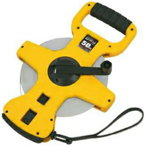 タジマ 一般測定・土木・建築、海岸・河川・泥地測量用巻尺 《エンジニヤスーパー はや巻》 ナイロンコートテープ 長さ50m スイングダンパー機構 吊り下げ式紙函...