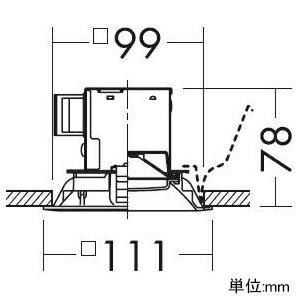 DAIKO LED角形ベースダウンライト COBタイプ 高気密SB形 非調光タイプ 昼白色 白熱灯60Wタイプ 防滴形 埋込穴□100 ブラック DDL-5111WB 2