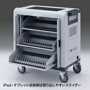 サンワサプライ iPad・タブレットトロリー 48台収納 スライド式収納部 総耐荷重120kg CAI-CAB24