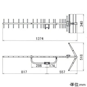 DXアンテナUHF20素子アンテナ中・弱電界用家庭用オールチャンネル用水平・垂直共用UA20