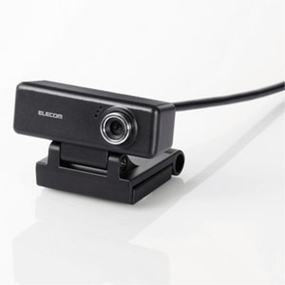 ELECOM Webカメラ 200万画素 高画質HD対応 一発接続タイプ 内蔵マイク搭載・イヤホンマイク付 UCAM-C520FEBK