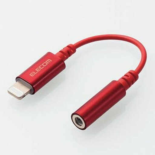 ELECOM ステレオミニジャック変換ケーブル Lightning/φ3.5mm 長さ0.1m レッド MPA-L35DS01RD ELECOM ステレオミニジャック変換ケーブル Lightning/φ3.5mm 長さ0.1m レッド MPA-L35DS01RD