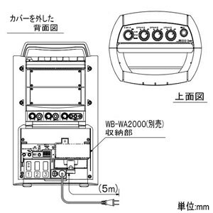 TOA ワイヤレスアンプ ダイバシティタイプ SD・USB・CD付 PLLシンセサイザー方式 ダイバシティチューナーユニット(WTU-1820)1台内蔵 WA-2800SC