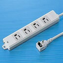 サンワサプライ 工事物件タップ 3P・4個口 抜け止めタイプ 3P(接地付)L型プラグ 通電ランプ・マグネット付 EM-ECTFエココード 5m TAP-KE4L-5
