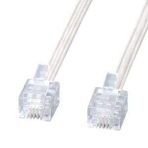 サンワサプライ エコロジー電話ケーブル やわらかスリムタイプ 15m TEL-E4-15N2