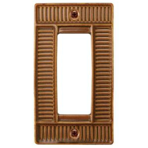 スガツネ工業 スイッチ・コンセントプレート 《ポタリーワッフルシリーズ》 ブラウン(光沢) PXP-PW01-BR