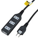 電材堂 【ケース販売特価 10個セット】 耐トラ付タップ 4個口 コード長2m ブラック S402BKDNZ_set