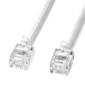 サンワサプライ モジュラーケーブル 7m ホワイト TEL-N1-7N2