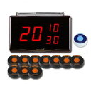 マイコール 業務用呼び出しベル 《スマジオ》 本体受信機1台+消去機1台+送信機10台セット 電波距離約100m ブラック/オレンジ SMDst110ブラック/...