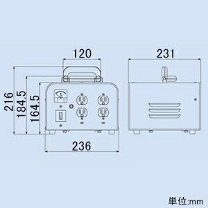 ハタヤ 電圧変換器 《ミニトランスル》 降圧型 入力電圧200V トランス容量2.0kVA LV-02CS 3