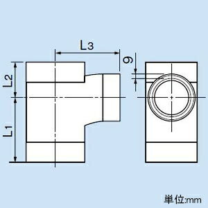 因幡電工 90°大曲り異径Y 排水管用 呼び径100-75mm 防火区画貫通部耐火措置工法部材 《ファイヤープロシリーズ》 IRLP-100-75P-LT