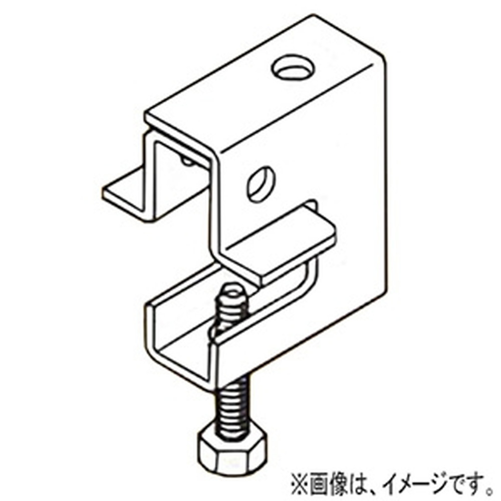 ネグロス電工 一般形鋼・リップみぞ形鋼用吊りボルト支持金具 M10 フランジ厚3〜24mm チタン TI-HB1U