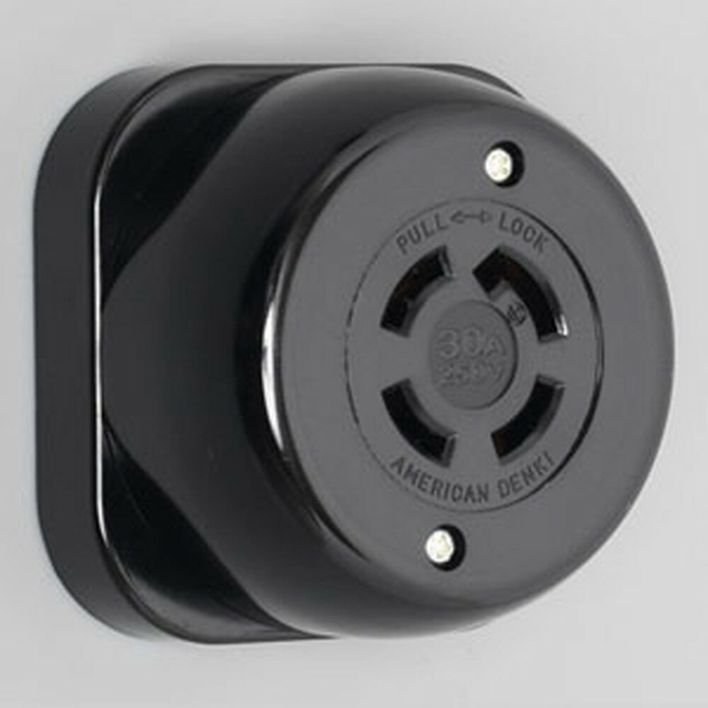 アメリカン電機 露出コンセント 引掛形 接地形3P 30A 250V 差締式 4321
