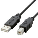 ELECOM USB2.0ケーブル A-Bタイプ ハロゲンフリーケーブル 簡易パッケージ 1m ブラック USB2-ECO10(2)