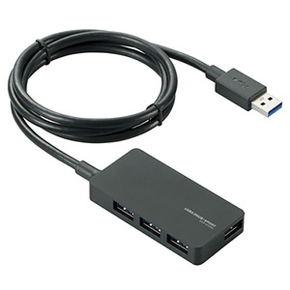 ELECOM USB3.0ϥ եѥ 4ݡ ACץ ֥Ĺ1m ֥å U3H-A408SBK