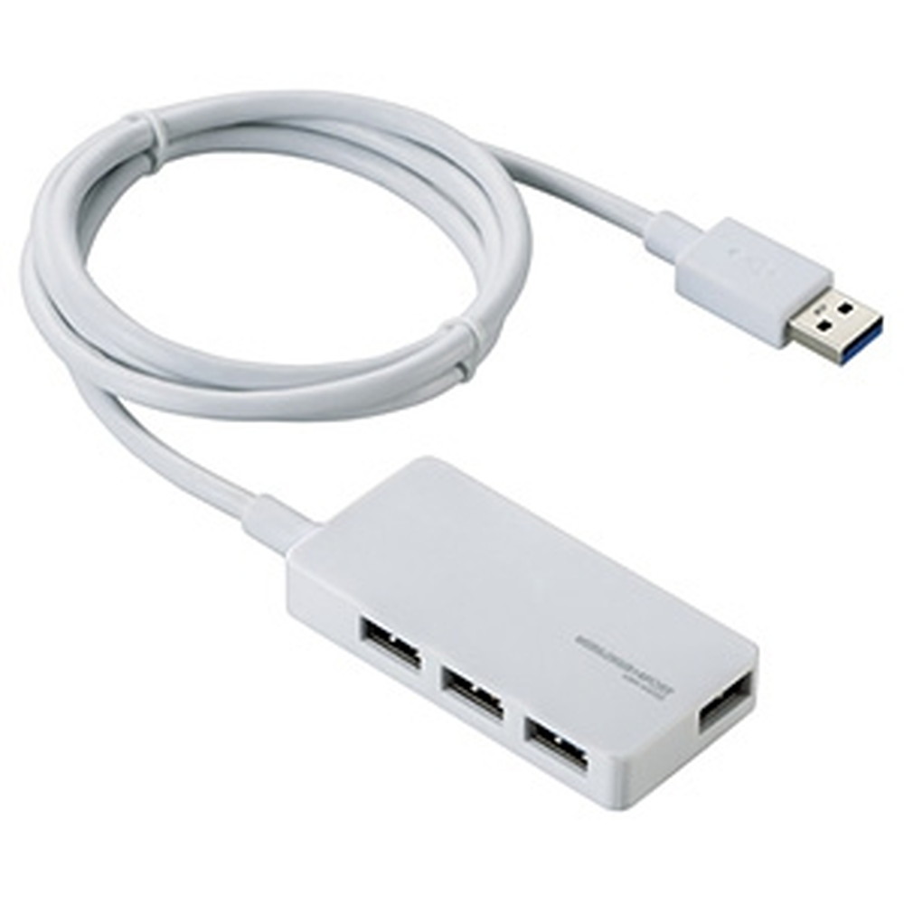 ELECOM USB3.0ϥ եѥ 4ݡ ACץ ֥Ĺ1m ۥ磻 U3H-A408SWH