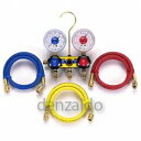 タスコ R22/R12/R502サイトグラス付ゲージマニホールド 68φ サイトグラス付 150cm 冷暖兼用 TA120TH-2