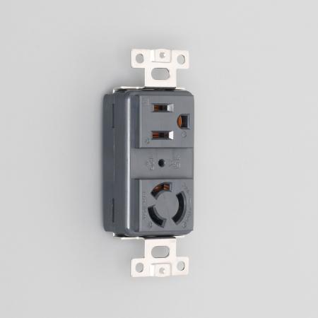 Rakuten - アメリカン電機 3110HCD-BK コンビ 複式横型埋込コンセント 黒 接地形2P 15A 125V
