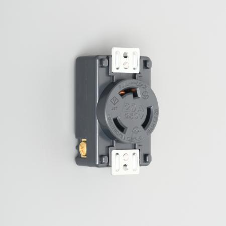 乐天商城 - アメリカン電機 3220-P-L6UL 引掛形 パネル用コンセント(UL/CSA規格認定仕様) 接地形2P 20A 250V