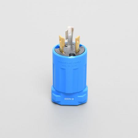 乐天商城 - アメリカン電機 3222N-L6-BL 引掛形 プラグ(ナイロンカバー) 青 接地形2P 20A 250V