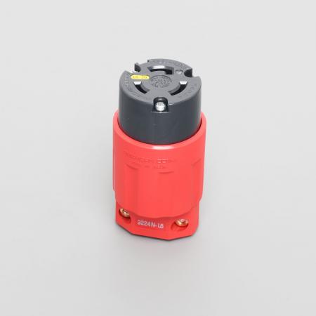 Rakuten - アメリカン電機 3224N-L6-RD 引掛形 コ-ドコネクタボディ(ナイロンカバー) 赤 接地形2P 20A 250V