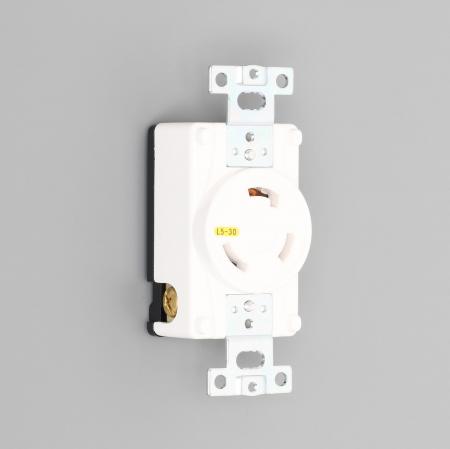 乐天商城 - アメリカン電機 3310-L5-IV 引掛形 埋込コンセント 白 接地形2P 30A 125V