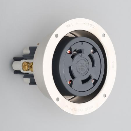 乐天商城 - アメリカン電機 41066 引掛形 フランジコンセント 接地形3P 100A 600V