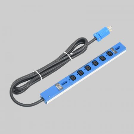 Rakuten - 【受注生産品】アメリカン電機 HAC9060S-BL IEC C-13 コンセントバー6ケ口 青 接地形2P 20A 250V
