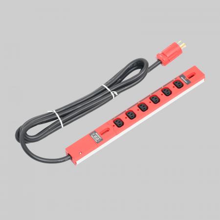 乐天商城 - 【受注生産品】アメリカン電機 HAC9060S-RD IEC C-13 コンセントバー6ケ口 赤 接地形2P 20A 250V