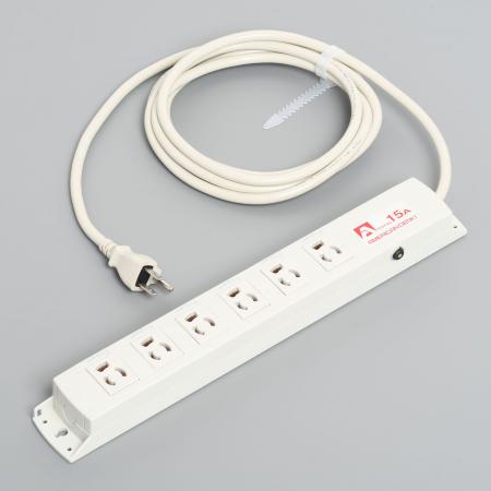 【受注生産品】アメリカン電機 KC1334PT 抜止形 OAタップ6ケ口 コ-ドセット プロテクター付 接地形2P 15A 125V