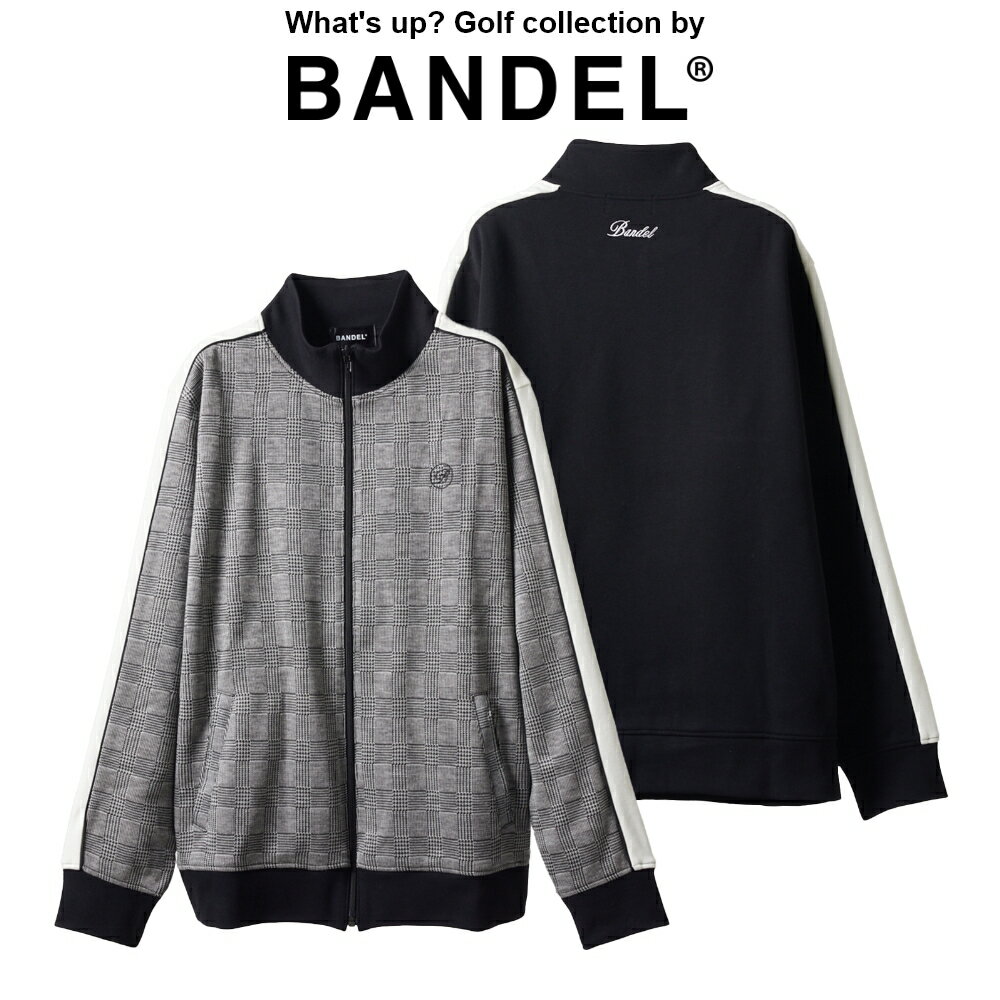 【マラソン中P10!】【レビュー特典】バンデル ゴルフ BANDEL golf ブルゾン GLEN CHECK BICOLOR BLOUSON BGI-3ACBBSゴルフウェア ブルゾン アウター ジップ 伸縮 ストレッチ 軽量 羽織 上着 チェック ブラック ホワイト