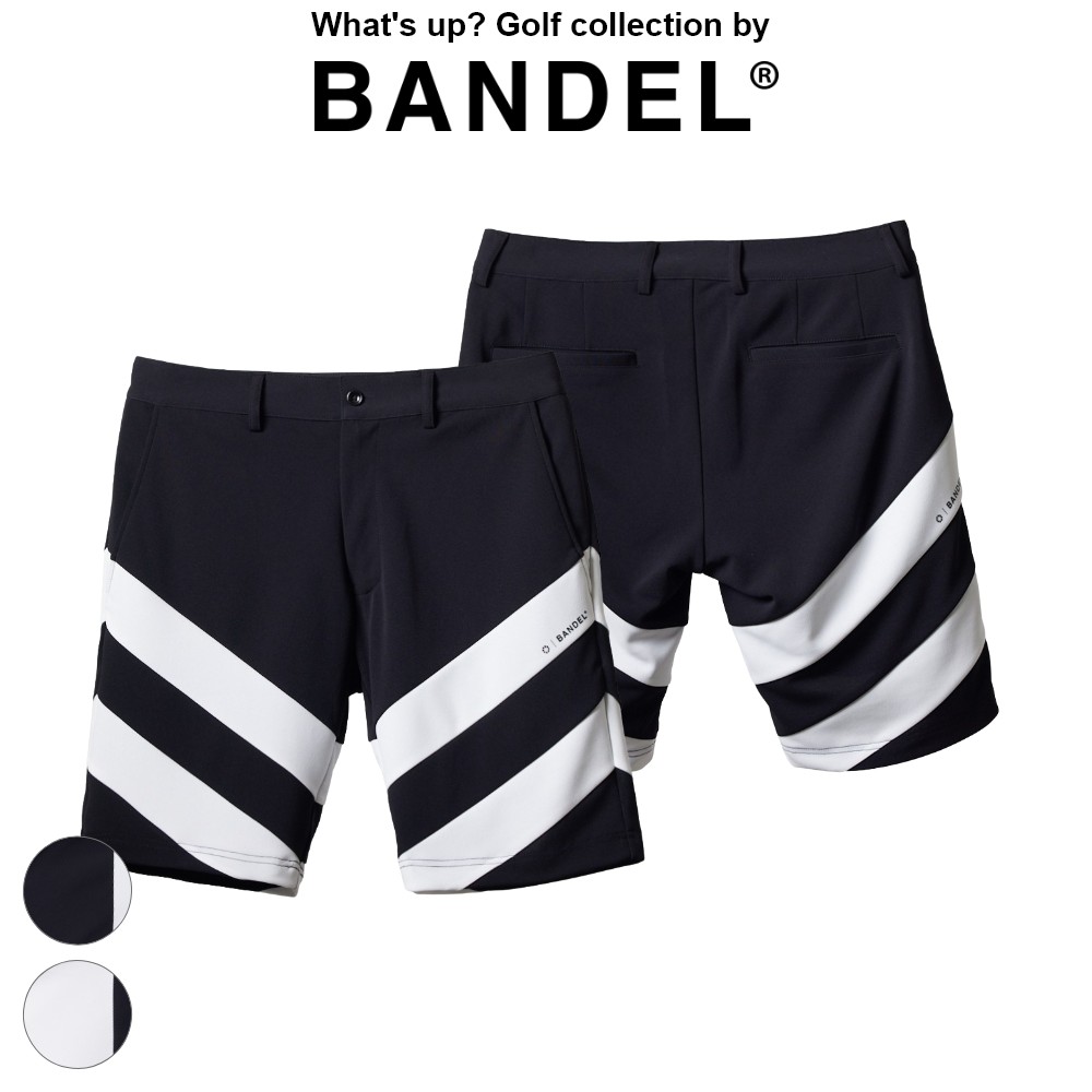 【レビュー特典】BANDEL バンデル ゴルフウェア ショーツ V SWITCH HALF PANTS BGI-3SVSPメンズ ボトムス ハーフパンツ 短パン 半ズボン 軽量 V ライン ロゴ バイカラー BLACKxWHITE WHITExBLACK