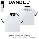 BANDEL バンデル ポロシャツ NEVER UP,NEVER IN SYMMETRIC LOGO SMOOTH POLO BG-NISP001 BLACK ブラック 黒 WHITExBLACK ホワイト×ブラック WHITE ホワイト 白 接触冷感 吸水速乾 UVカット 抗菌