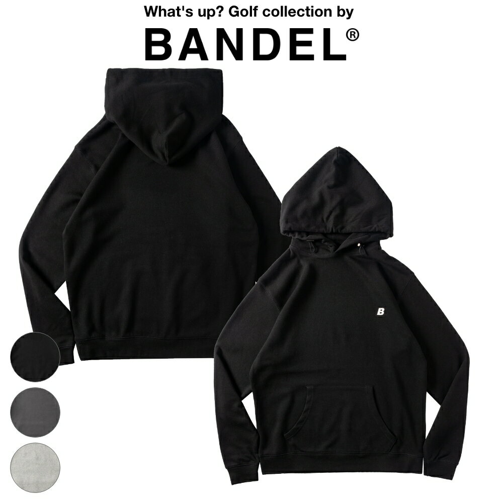 楽天DEPARTMENTSTORES【父の日 早割10％off】【レビュー特典】BANDEL バンデル フーディー B Pullover Hoodie HD031ブラック チャコールグレー ヘザーグレー パーカー スウェット ジャージ 長袖 プルオーバー プリントロゴ ストレッチ 黒 灰色